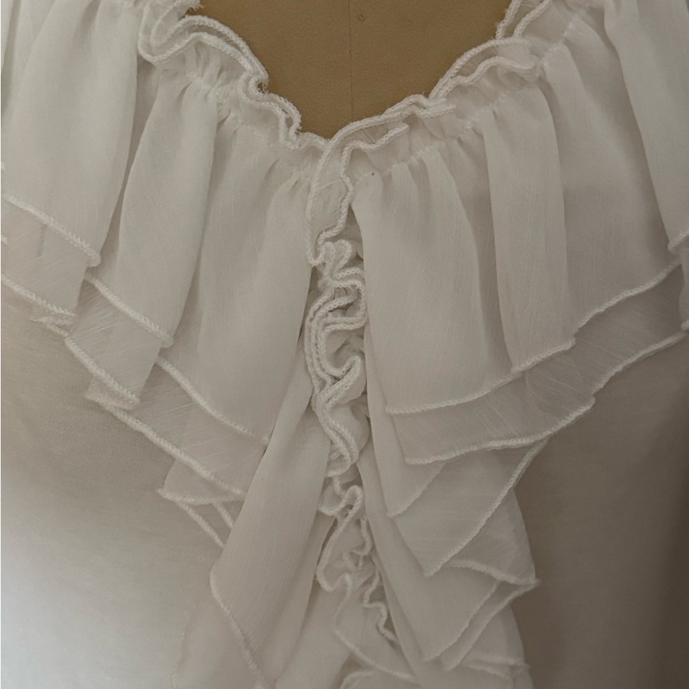 Gibson White Ruffle Tank Top - Picture 4 of 9